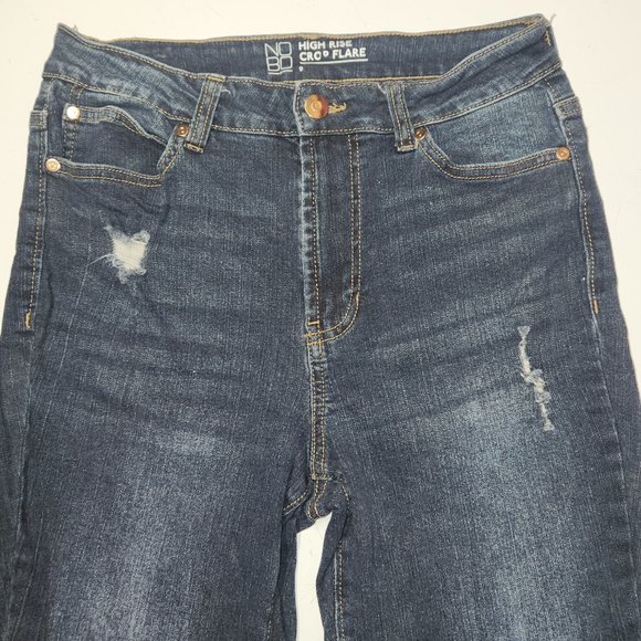 NoBo Ladies' stylish high rise, crop, flare distressed jeans size 9/ 28" waist - Picture 12 of 15